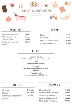 November Self Care Check List